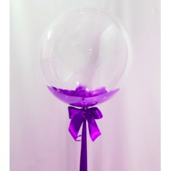 Шар Bubbles с перьями фиолетовыми